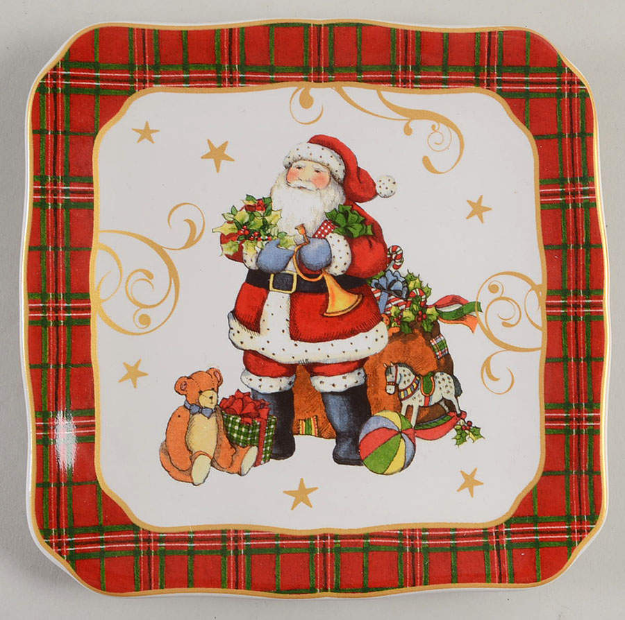 Vintage Santa Square Canape Plate by Certified International-1