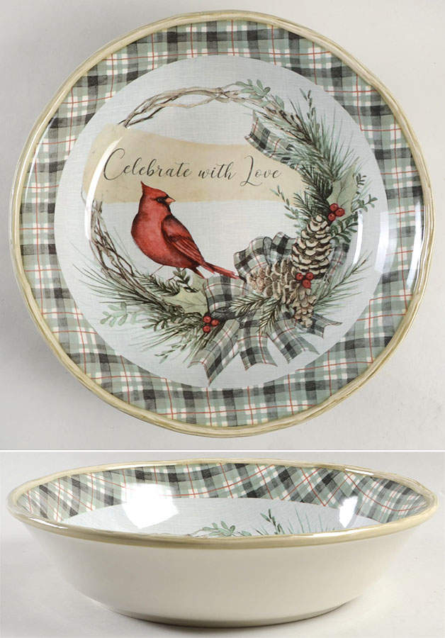 Holly and Ivy 13" Pasta Serving Bowl by Certified International-1