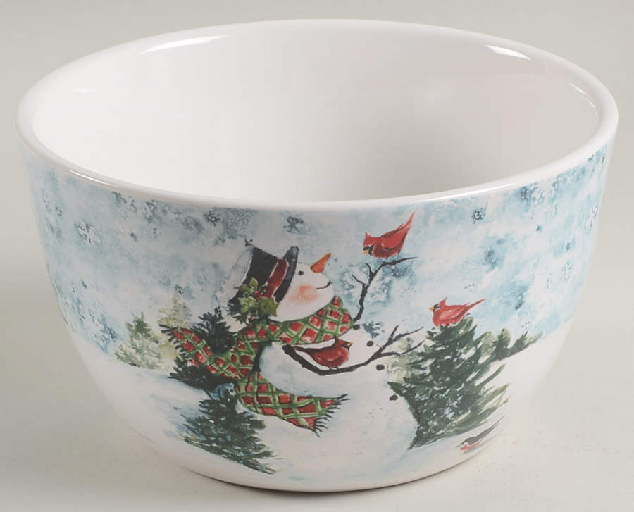 Watercolor Snowman Individual Ice Cream Dish by Certified International-1