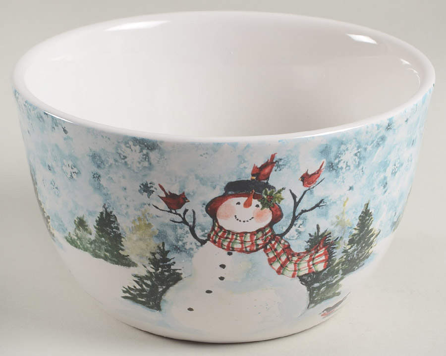Watercolor Snowman Individual Ice Cream Dish by Certified International-1