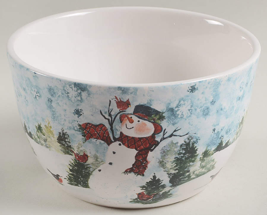 Watercolor Snowman Individual Ice Cream Dish by Certified International-1
