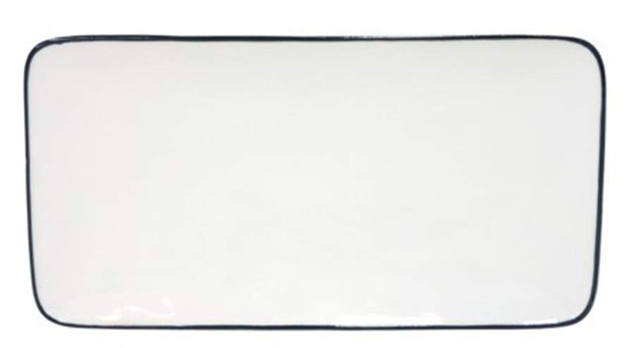 Beja (Blue Trim) Rectangular Tray 11" by Costa Nova China-1