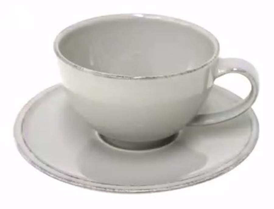 Friso Grey Flat Cup & Saucer Set by Costa Nova China-1