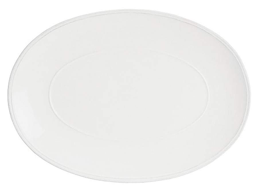 Friso White 16" Oval Serving Platter by Costa Nova China-1