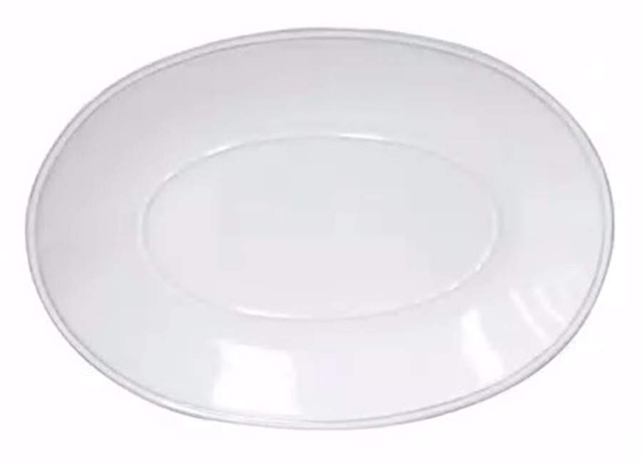 Friso White 11" Oval Serving Platter by Costa Nova China-1