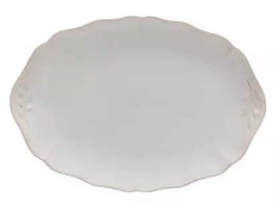 Alentejo White 12" Oval Serving Platter by Costa Nova China-1