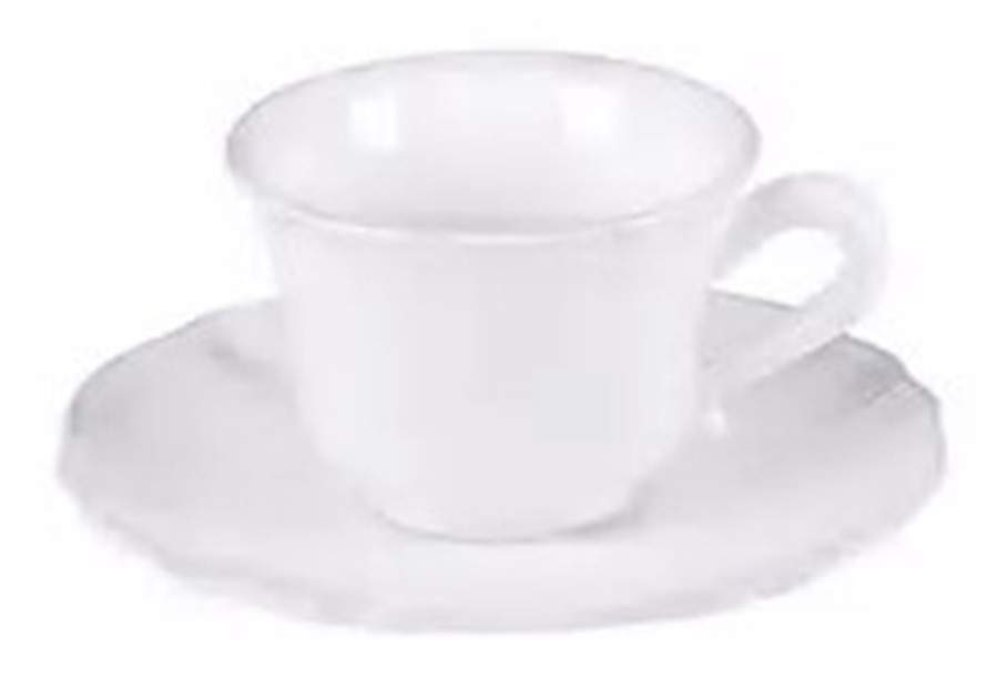Alentejo White Flat Cup & Saucer Set by Costa Nova China-1