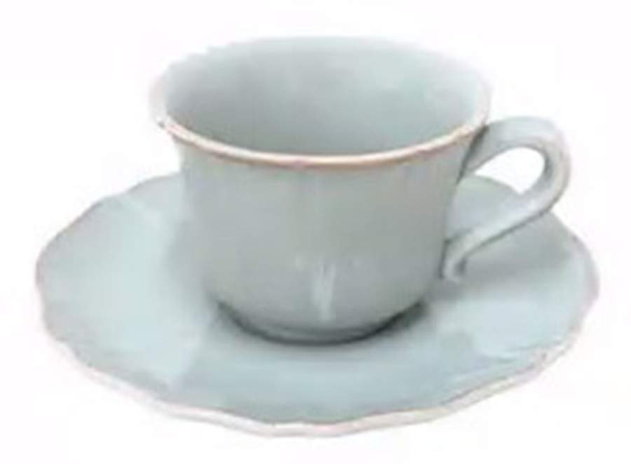 Alentejo Turquoise Flat Cup & Saucer Set by Costa Nova China-1