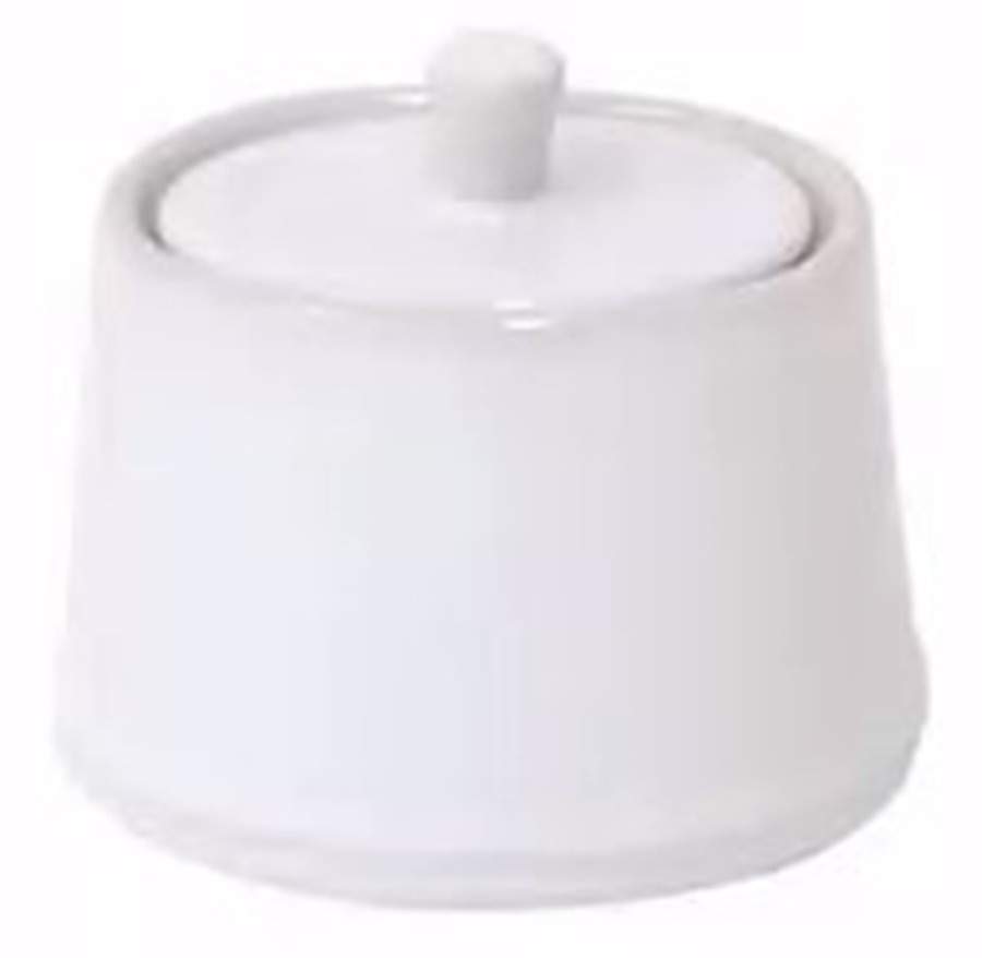Beja Astoria White Sugar Bowl & Lid by Costa Nova China-1