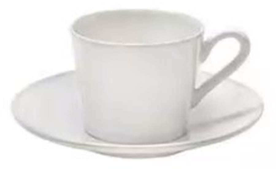 Beja Astoria White Flat Cup & Saucer Set by Costa Nova China-1