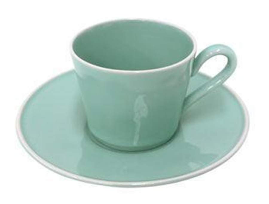Astoria Mint Flat Cup & Saucer Set by Costa Nova China-1