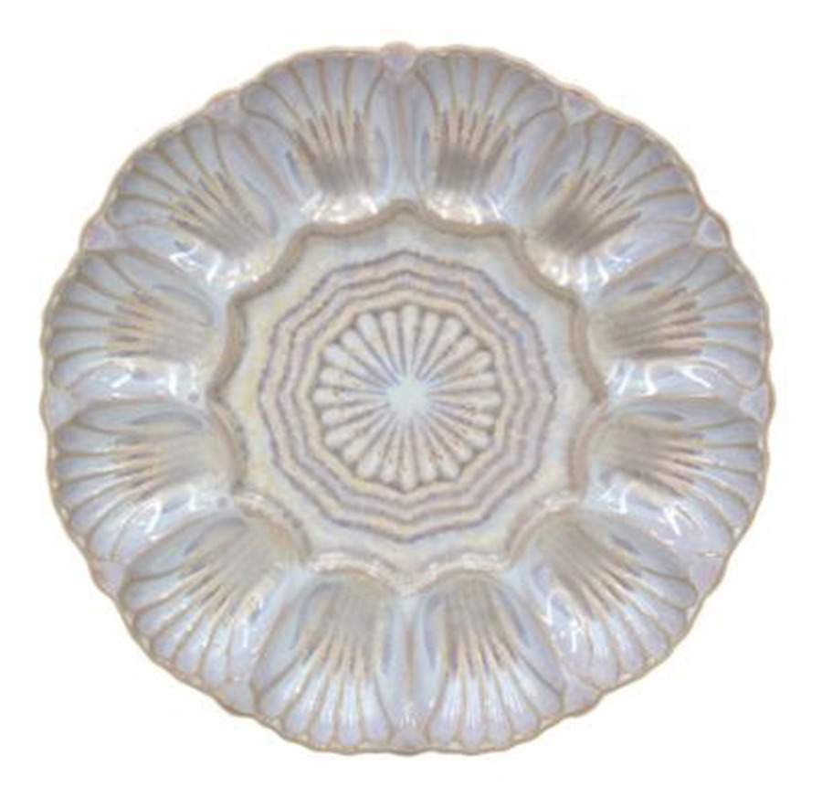 Cristal Nacar (Rustic White) Sculpted Serving Plate by Costa Nova China-1
