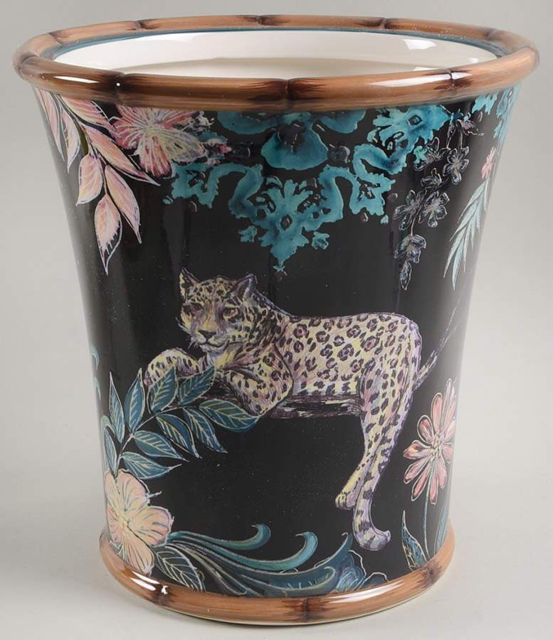 Exotic Jungle Biscuit Barrel No Lid by Certified International-1
