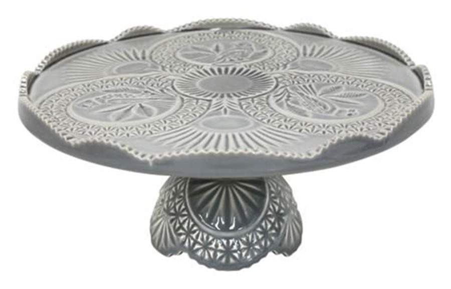 Cristal-Grey 12" Diameter Pedestal Cake Stand by Costa Nova China-1