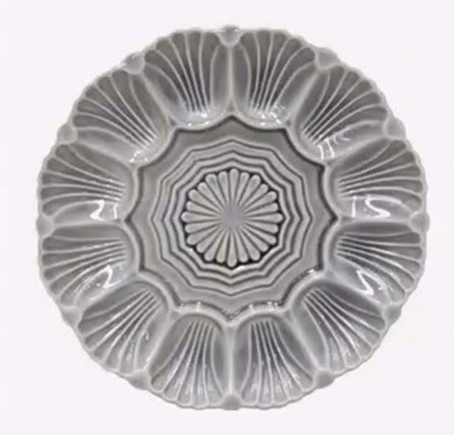 Cristal-Grey Sculpted Serving Plate by Costa Nova China-1