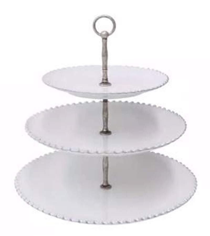 Pearl White 3-Tiered Serving Tray (DP, SP, BB) by Costa Nova China-1