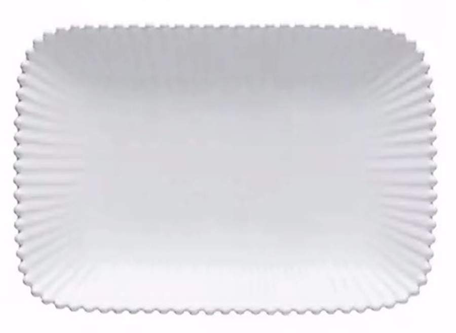 Pearl White 12" Rectangular Serving Platter by Costa Nova China-1