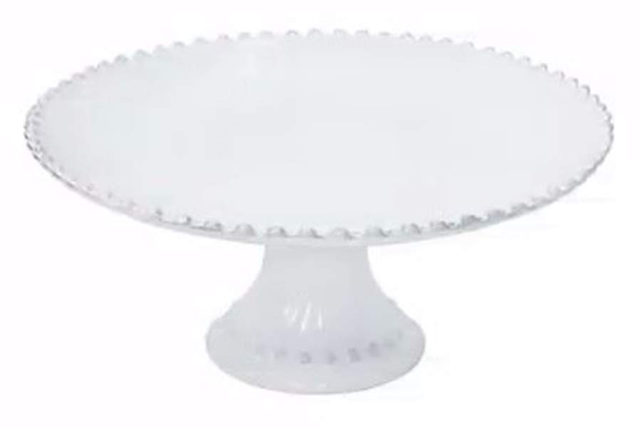Pearl White 11" Diameter Pedestal Cake Stand by Costa Nova China-1