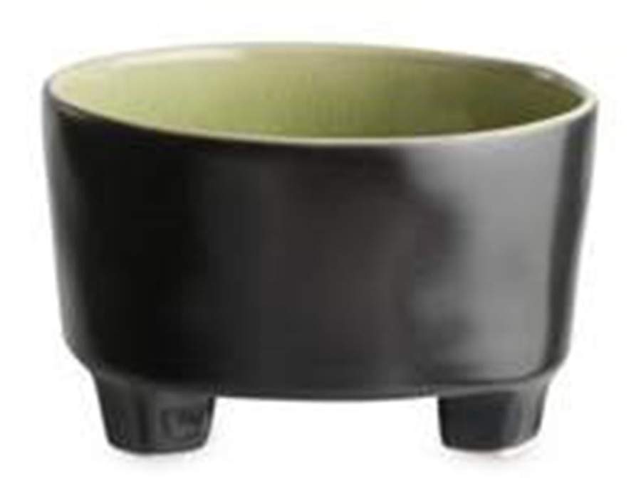 Riviera Vert Frais (Green & Black) Footed Soup/Cereal Bowl by Costa Nova China-1