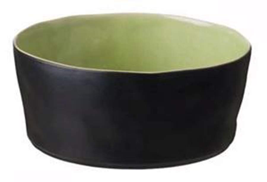 Riviera Vert Frais (Green & Black) 9" Round Serving Bowl by Costa Nova China-1