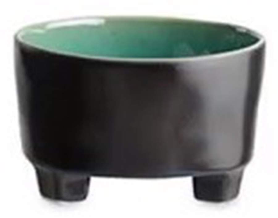 Riviera Azur (Blue & Black) Footed Soup/Cereal Bowl by Costa Nova China-1