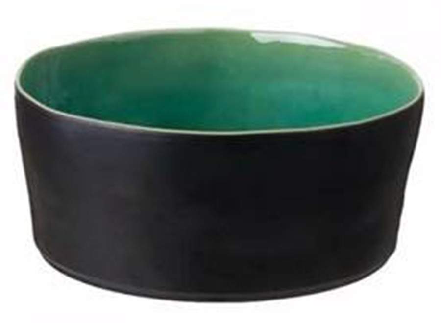 Riviera Azur (Blue & Black) 9" Round Serving Bowl by Costa Nova China-1