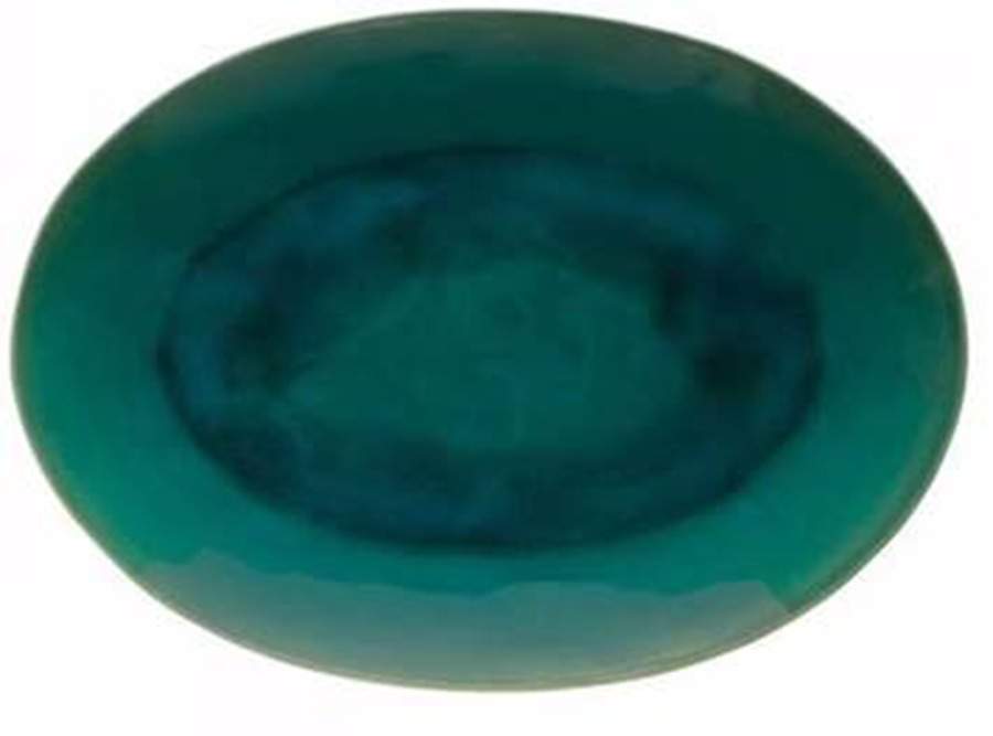 Riviera Azur (Blue & Black) 15" Oval Serving Platter by Costa Nova China-1