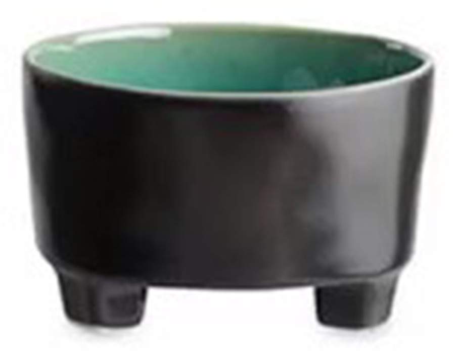 Riviera Azur (Blue & Black) Footed Dessert Bowl by Costa Nova China-1