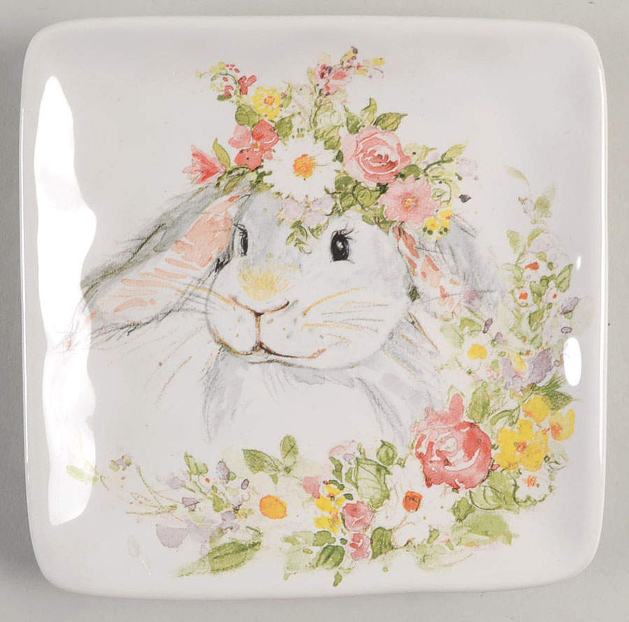 Sweet Bunny Square Canape Plate by Certified International-1
