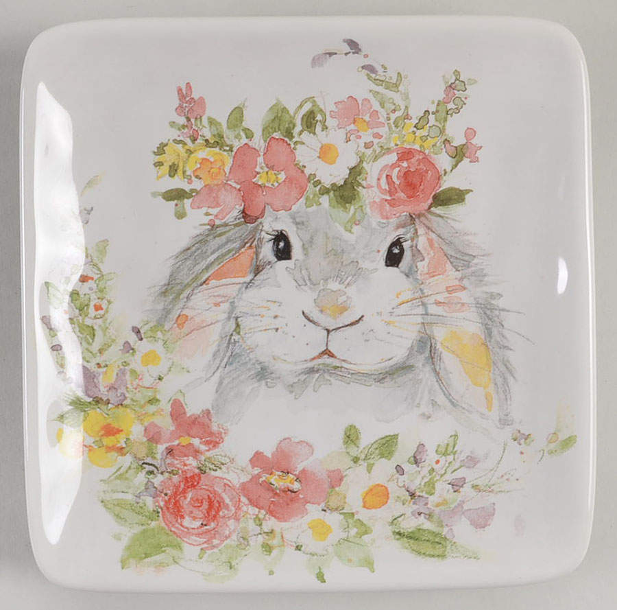 Sweet Bunny Square Canape Plate by Certified International-1