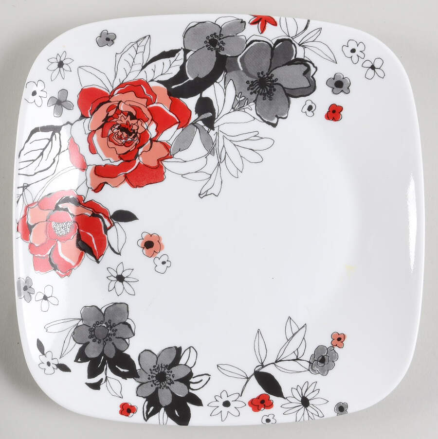 Chelsea Rose Square Salad Plate by Corning Corelle-1