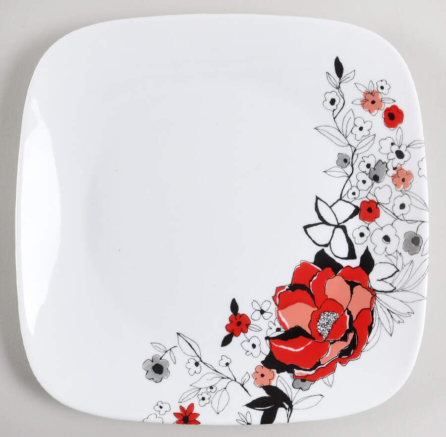 Chelsea Rose Square Dinner Plate by Corning Corelle-1