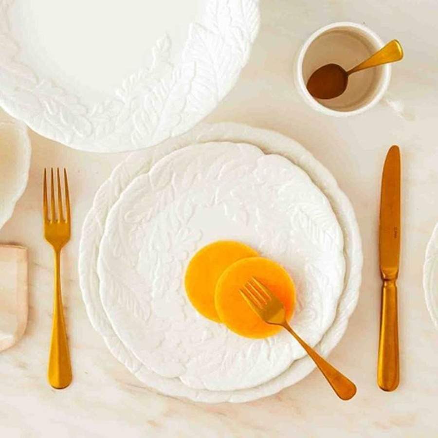 Foglia Dessert Luncheon Plate by Darbie Angell (Cru Dinnerware)-1