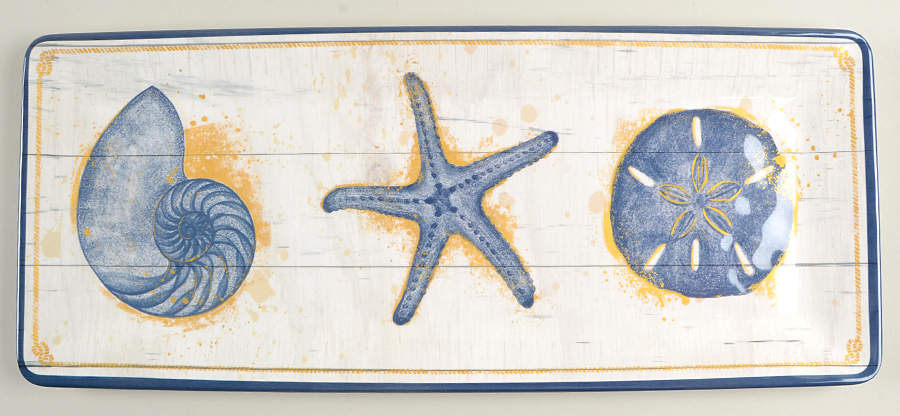 Calm Seas (Melamine) 19" Rectangular Handled Serving Melamine Tray by Certified International-1