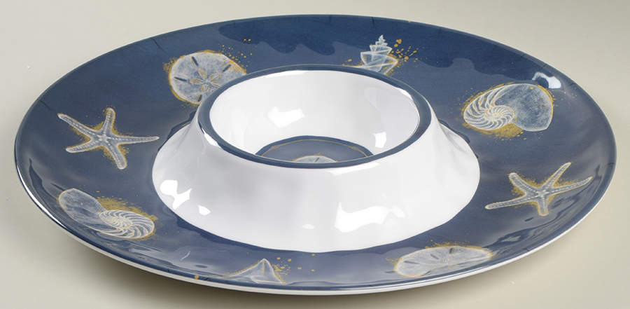 Calm Seas (Melamine) 1 Piece Chip & Dip by Certified International-1