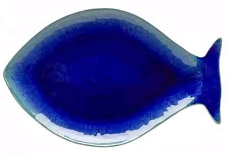 Dori Atlantic Blue 12" Fish Shaped Platter by Casafina-1