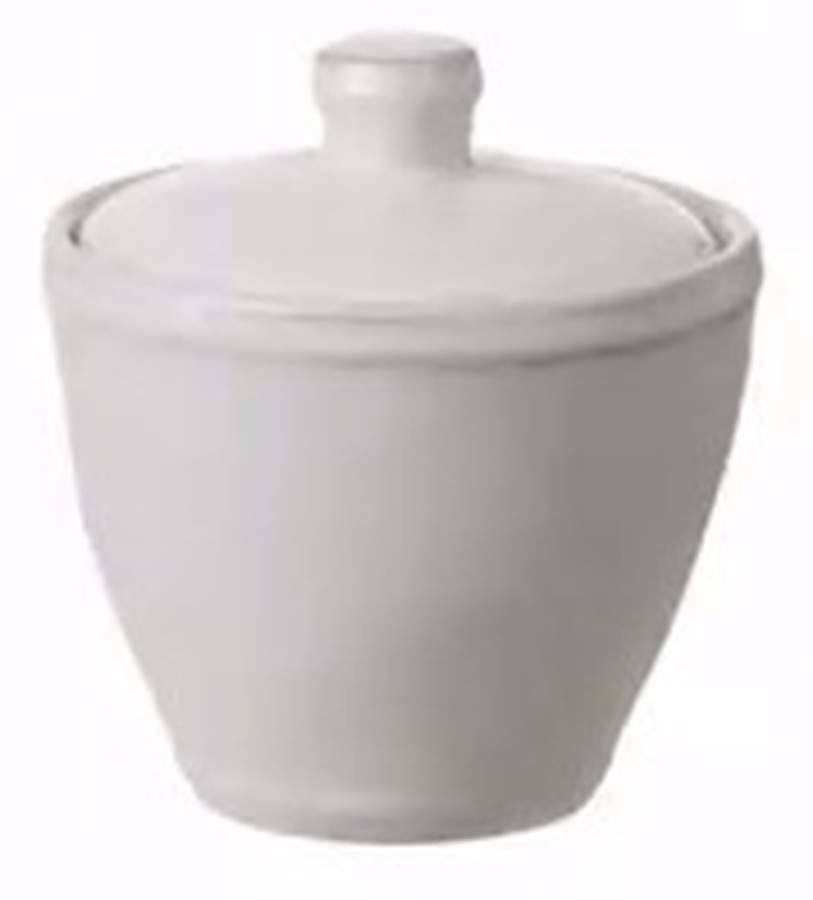 Fontana White Sugar Bowl & Lid by Casafina-1