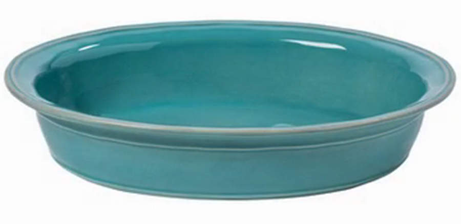 Fontana Turquoise 15" Oval Baker by Casafina-1