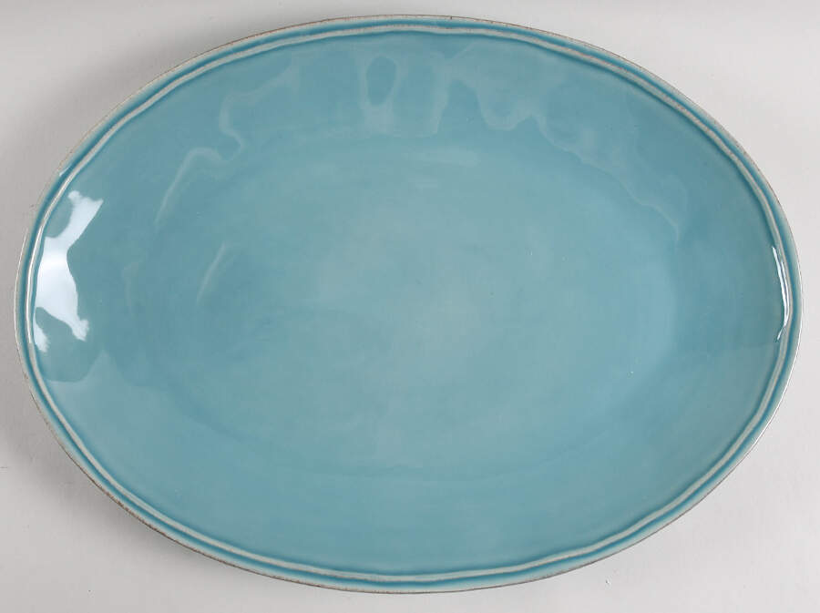 Fontana Turquoise 15" Oval Serving Platter by Casafina-1