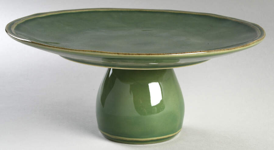 Fontana Forest Green Footed Cake Plate by Casafina-1