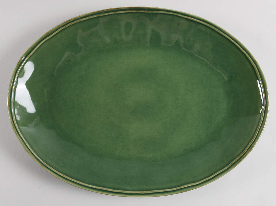 Fontana Forest Green 15" Oval Serving Platter by Casafina-1