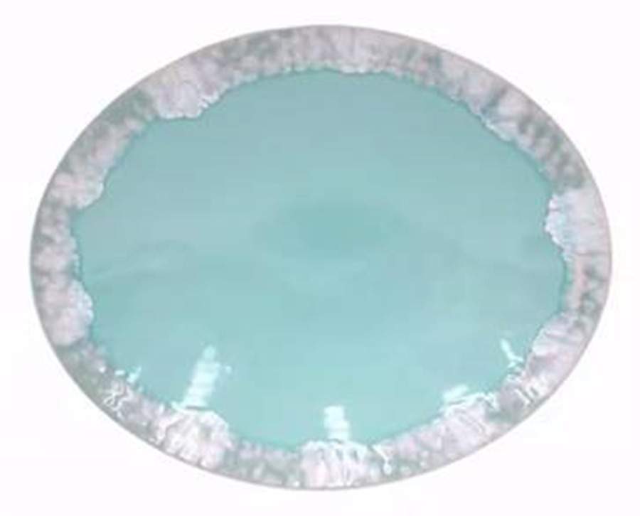 Taormina Aqua 16" Oval Serving Platter by Casafina-1