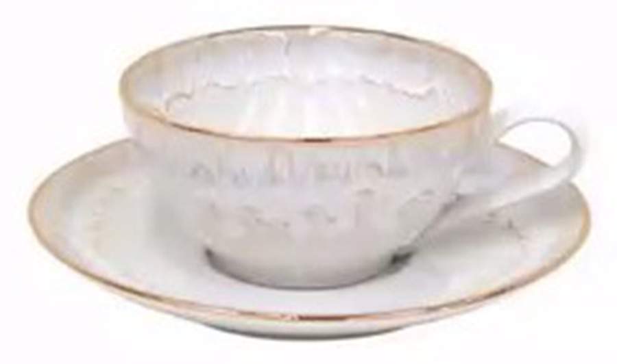 Taormina Gold Flat Cup & Saucer Set by Casafina-1