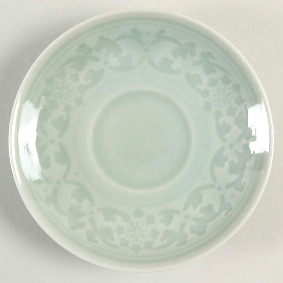 Celadon Floral Saucer by China (Made in China)-1