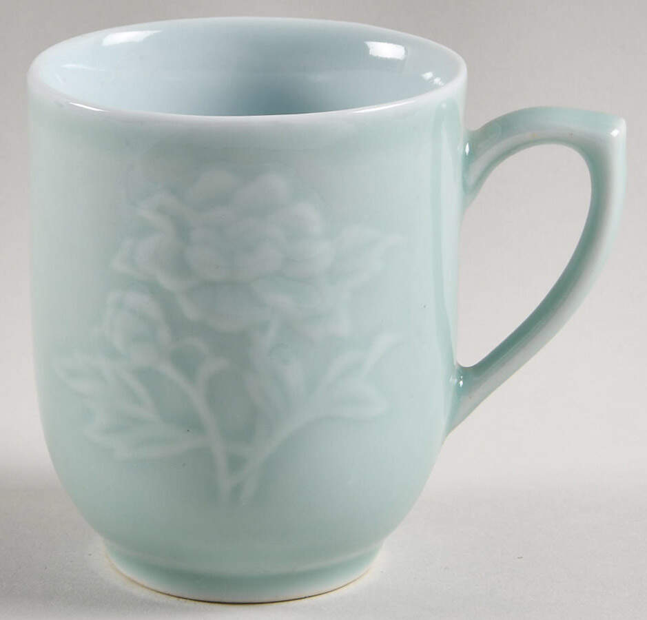 Celadon Floral Mug by China (Made in China)-1