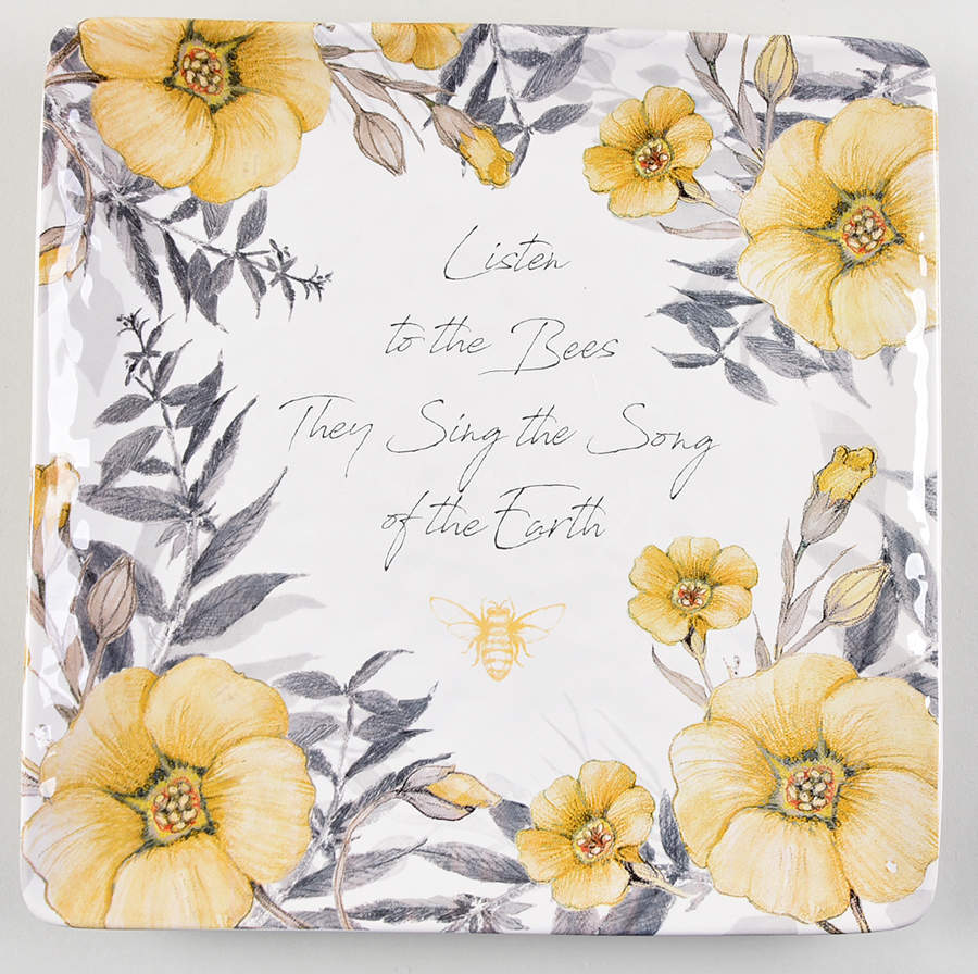 Sweet As a Bee 12" Square Serving Platter by Certified International-1