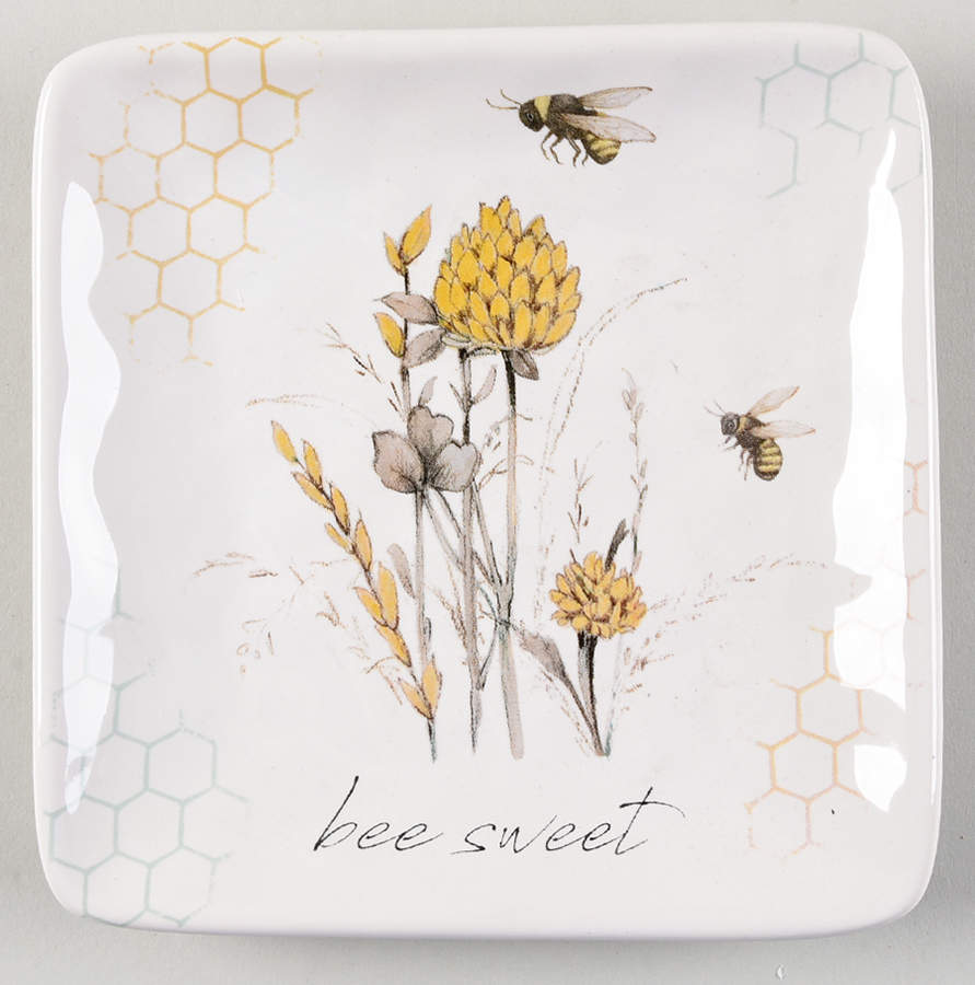 Sweet As a Bee Square Canape Plate by Certified International-1