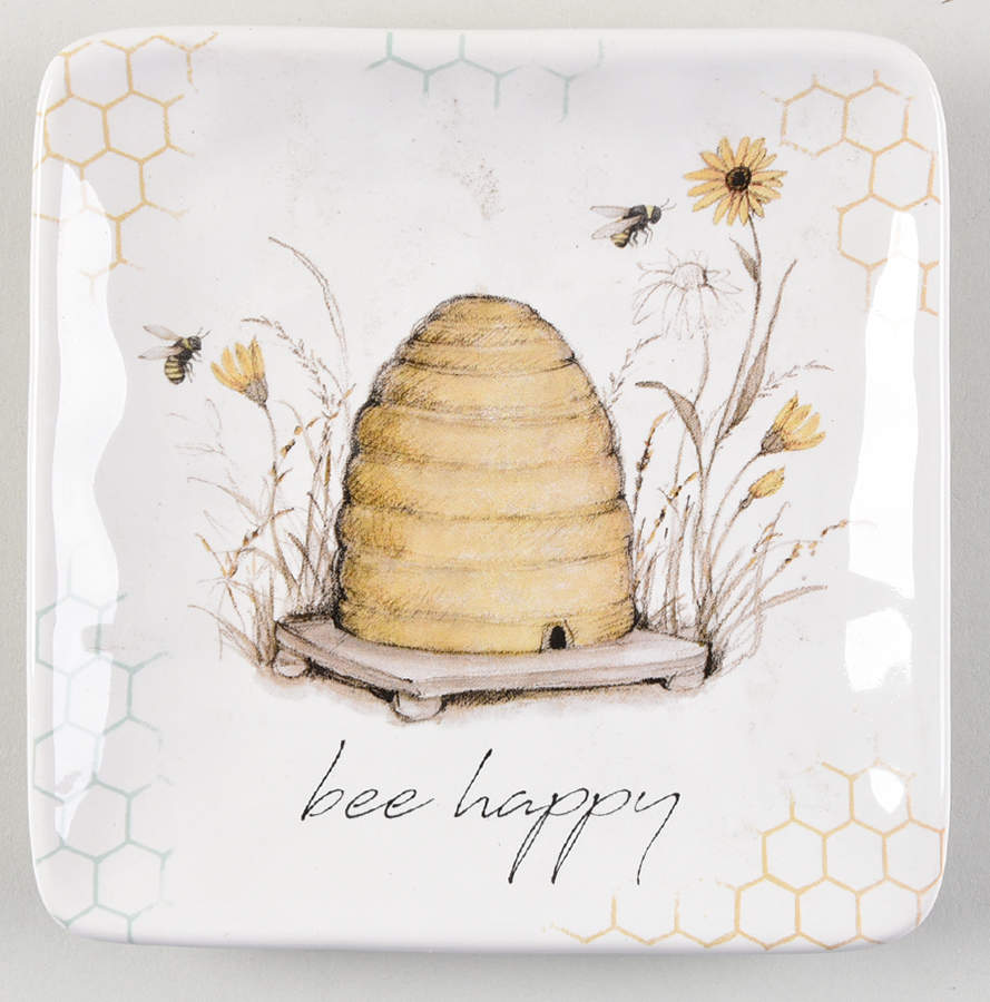 Sweet As a Bee Square Canape Plate by Certified International-1
