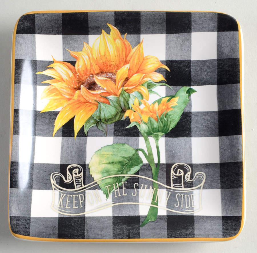Sunflower Fields Square Canape Plate by Certified International-1