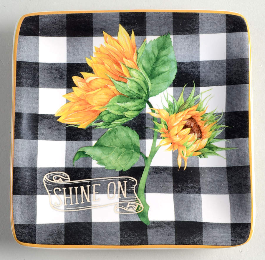 Sunflower Fields Square Canape Plate by Certified International-1